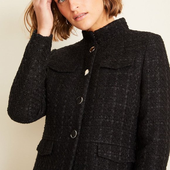 Ann Taylor Tweed Military Jacket 